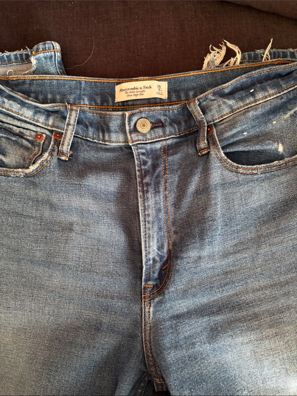 Abercrombie & Fitch Women’s Light Blue Ultra High Rise The Ankle Straight